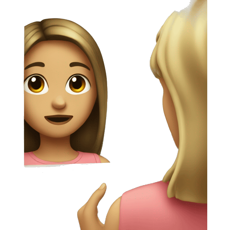 Girl Watching mirror emoji