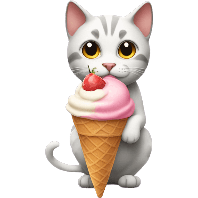 Cat with ice cream emoji