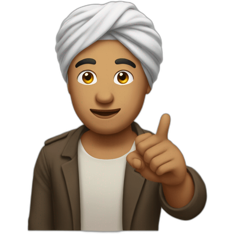 guy in turban pointing finger up emoji