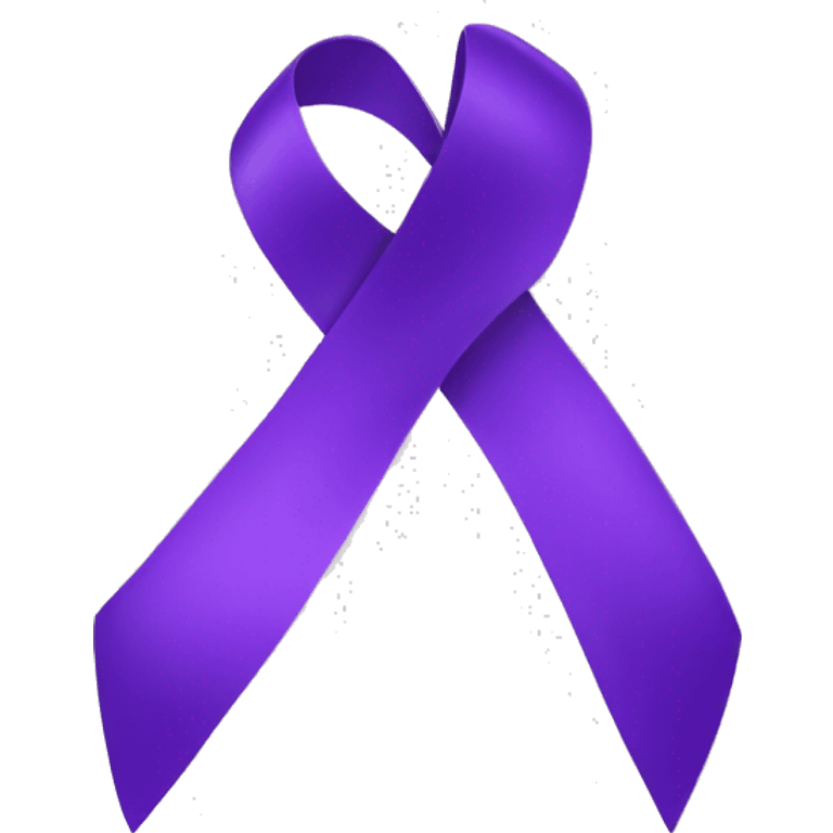 Single purple ribbon on transparent background emoji