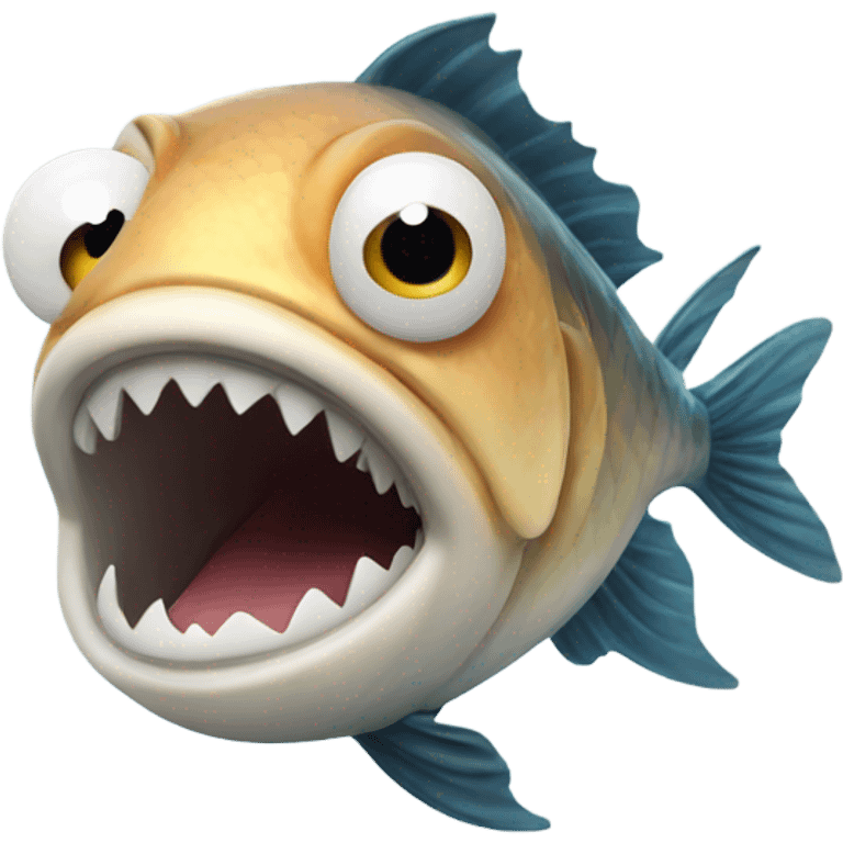 Fish with open mouth facing camera emoji