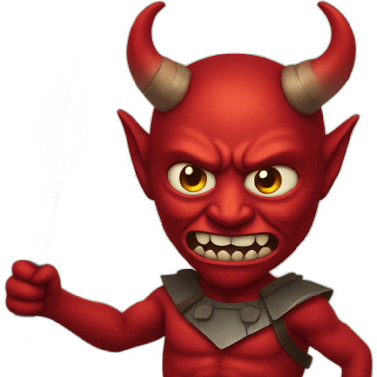 red demon with spear emoji