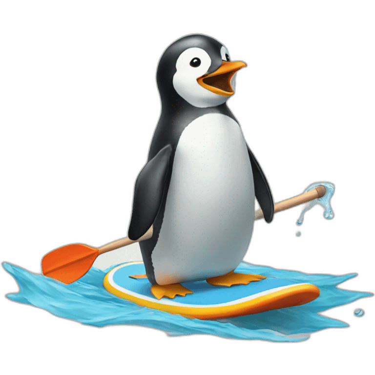 penguin playing paddle emoji