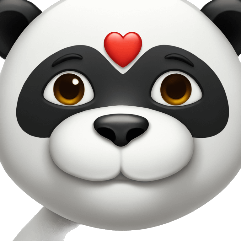 Panda with heart eyes emoji