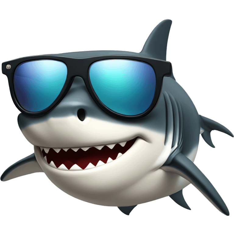 Shark wearing sun glasses emoji