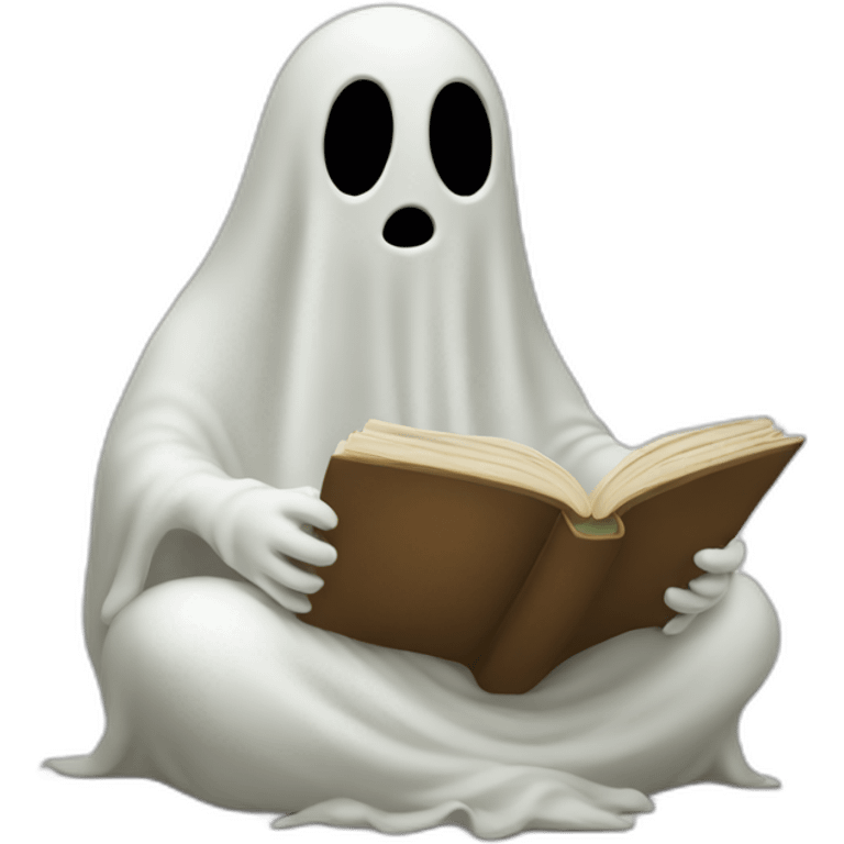 Ghost reading a book emoji