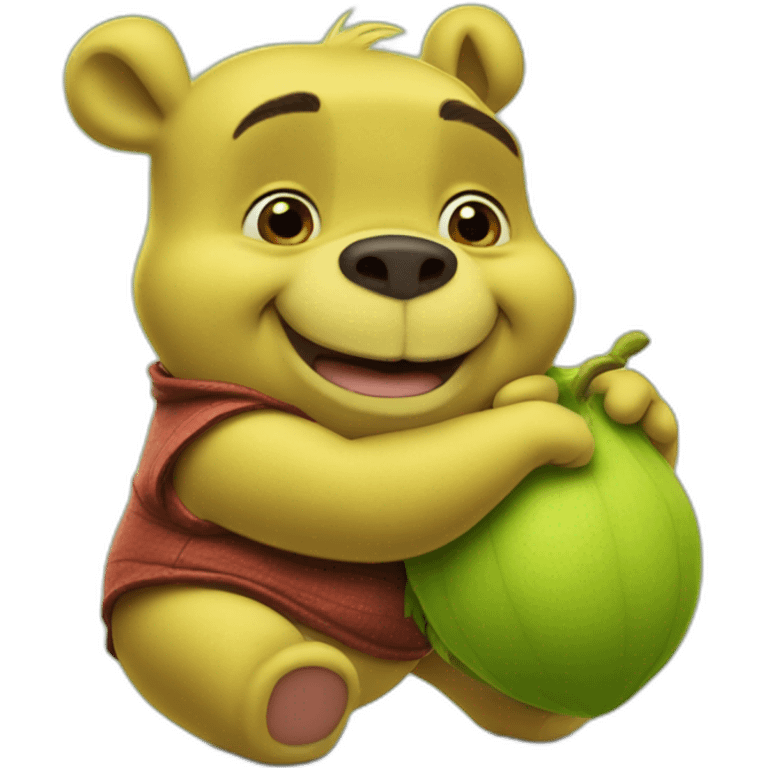 Winnie the Pooh as Shrek emoji