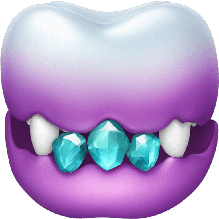 Teeth with gem stone on emoji