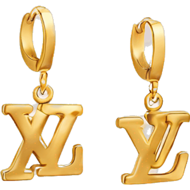 Gold louis vuitton earrings  emoji