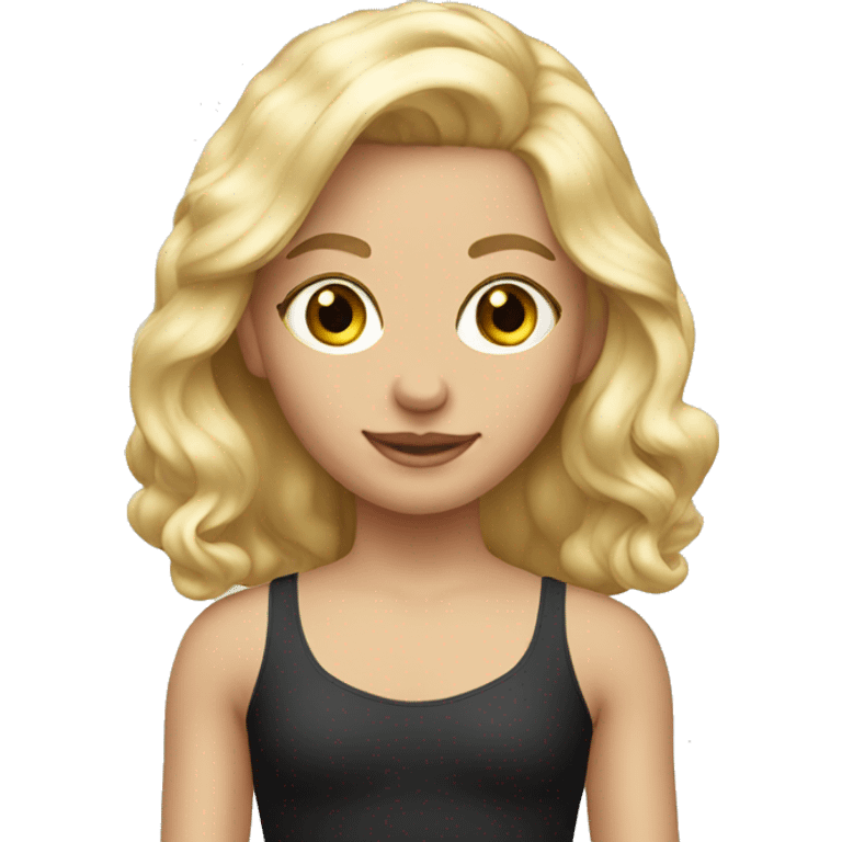 blonde girl leotard emoji