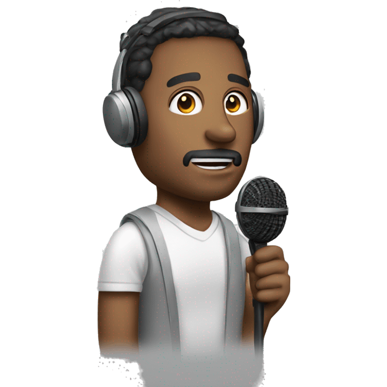 
a man with a headset microphone emoji