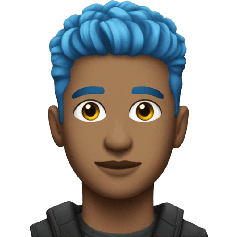 Tyler Blevins low taper fade blue hair emoji