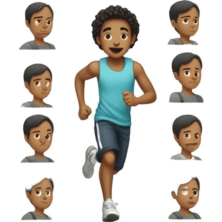 Teenage biracial boy running the streets  emoji