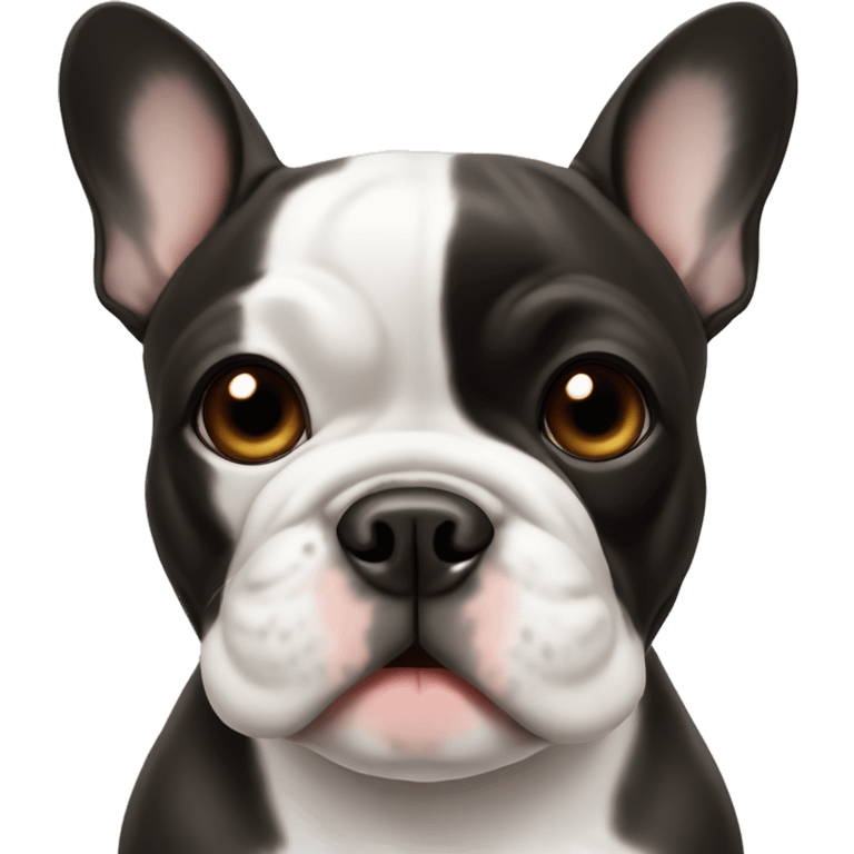 French bulldog black and white with brown eyes emoji