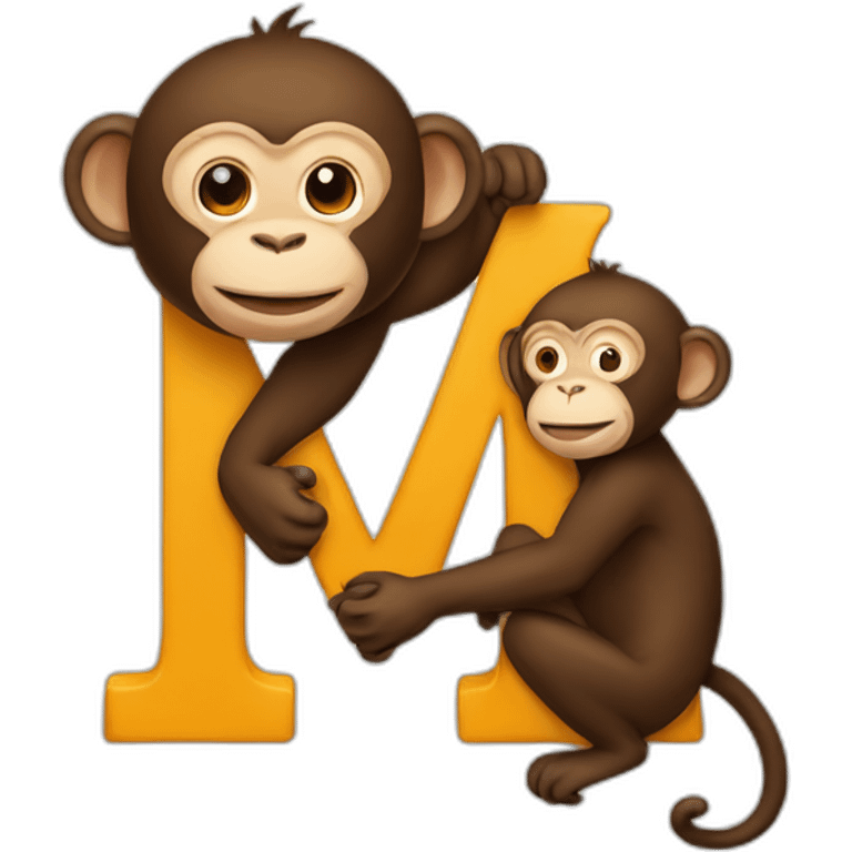 Letter M with monkey emoji