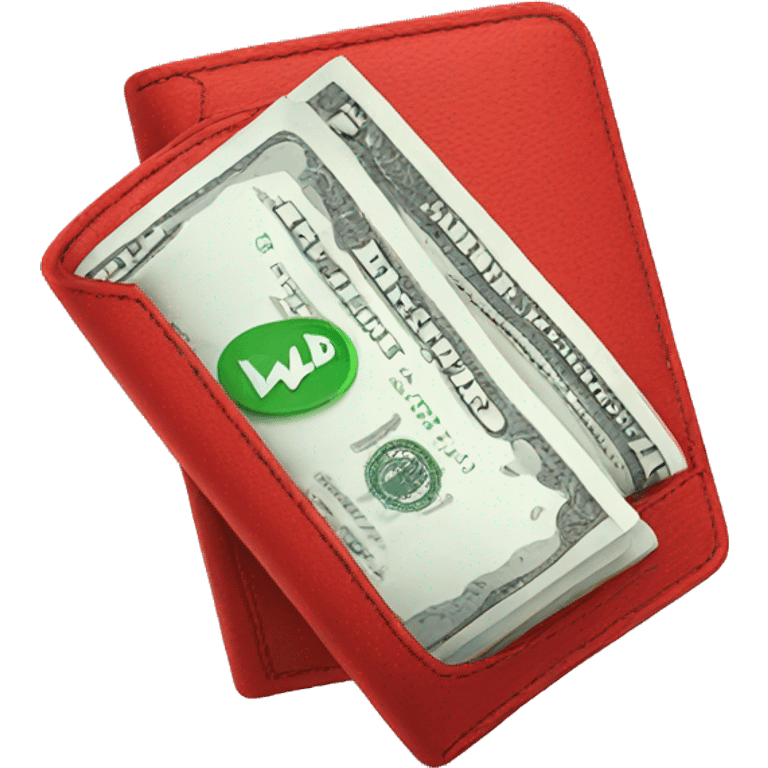 red wallet with WPay text on it emoji