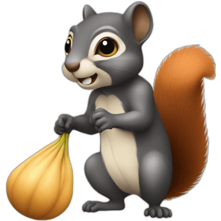 Squirrel as a thief with seed emoji