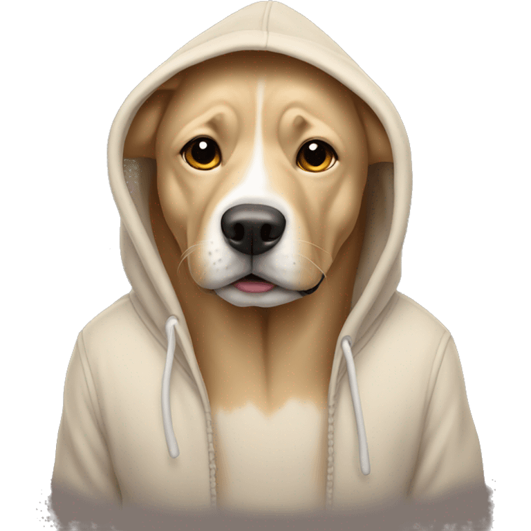 Beige dog with hoodie  emoji