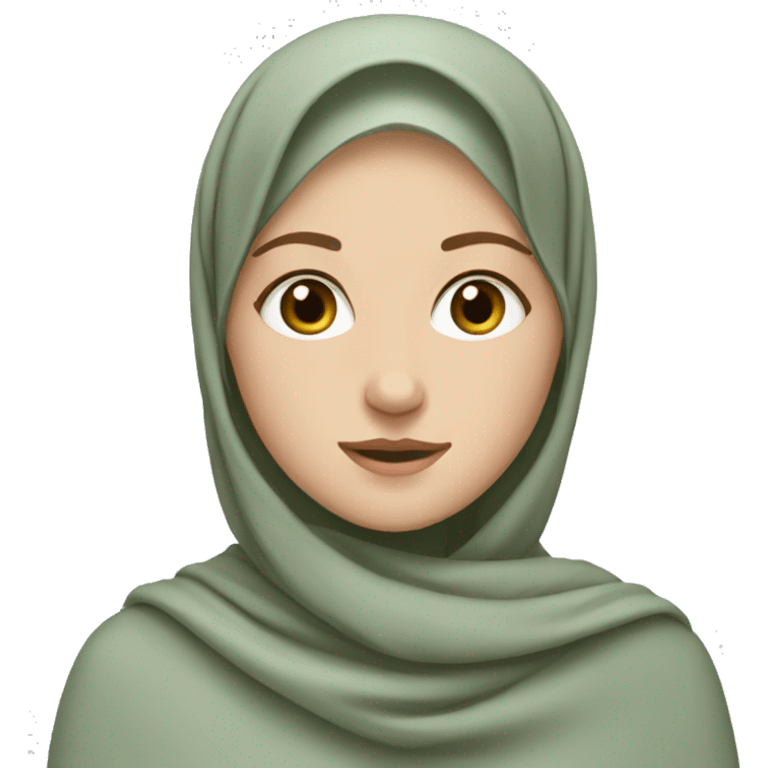 A white girl wearing sage hijab emoji