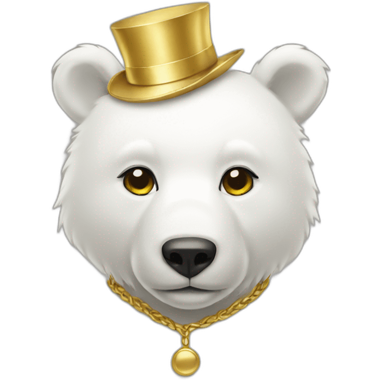 white bear with gold emoji