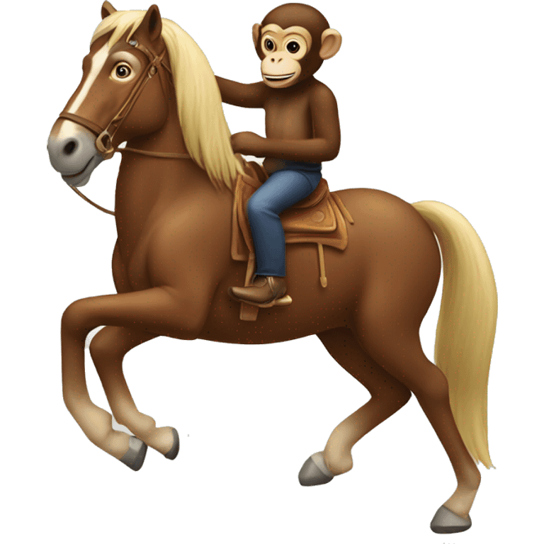 Monkey riding on a horse  emoji