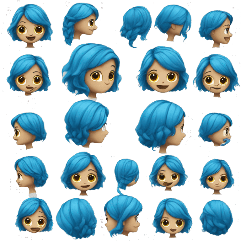 blue hair girl emoji