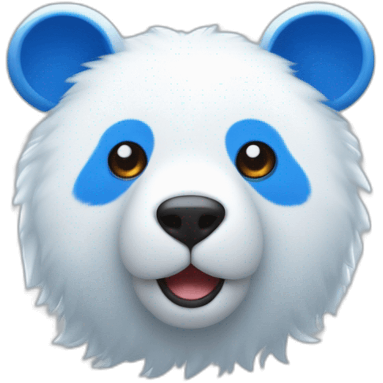 ours bleu de face avec des petites oreilles bleues et le milieu du corps en pelage blanc emoji