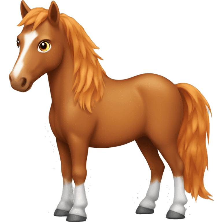 Ginger horse with white blaze emoji