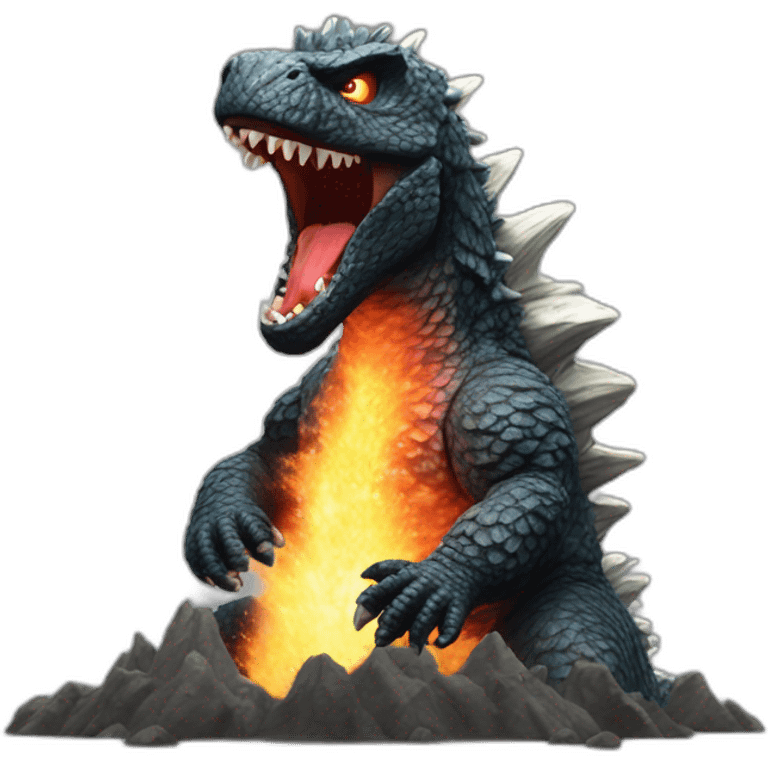 Explosive godzilla emoji