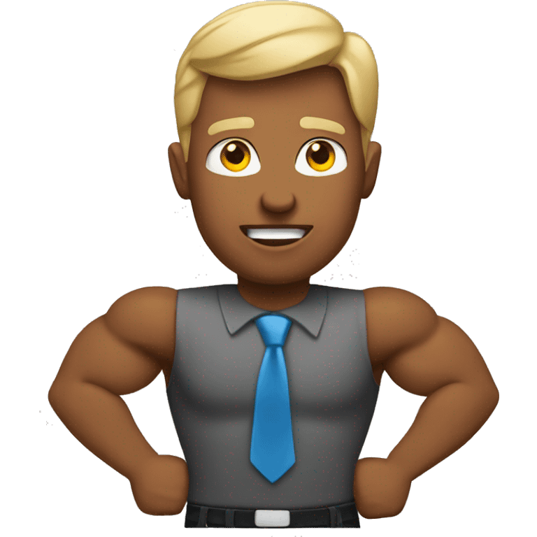 teacher with muscles pointing emoji