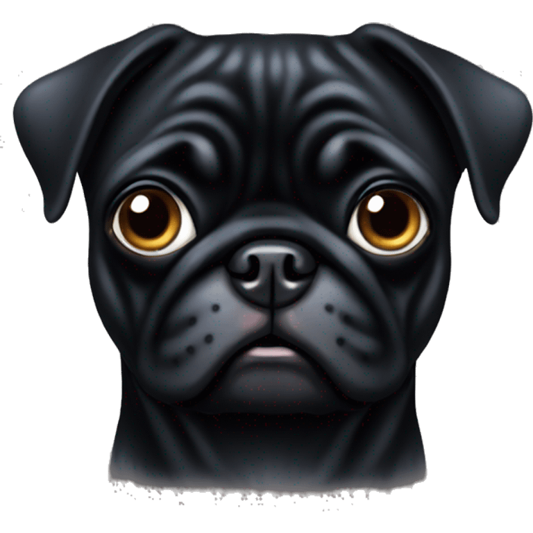 Black pug emoji