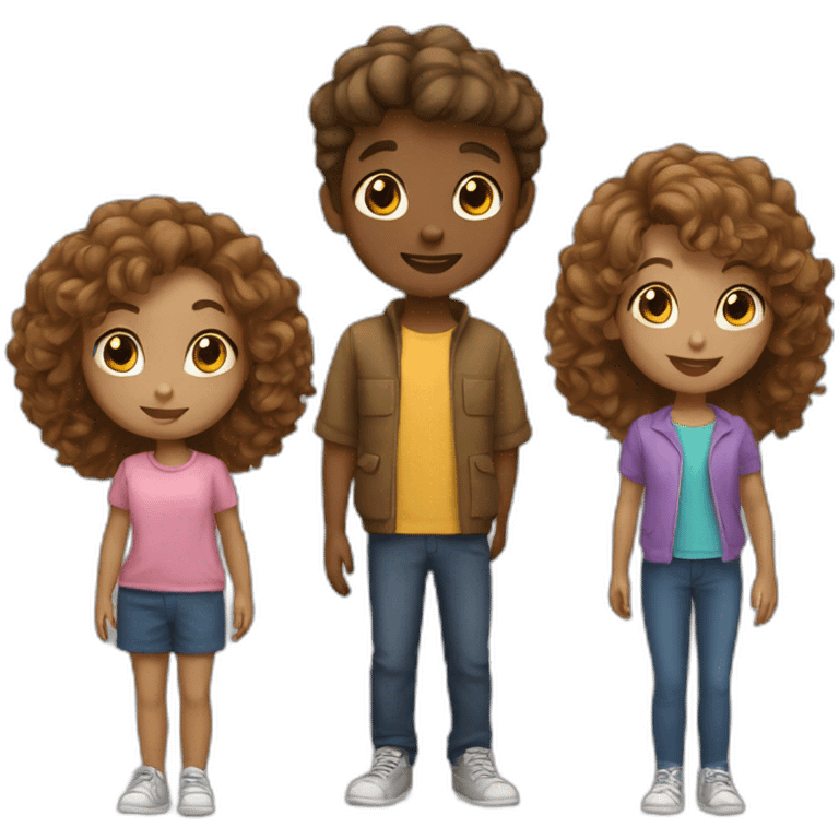 3 siblings 1 boy 2 girls  emoji