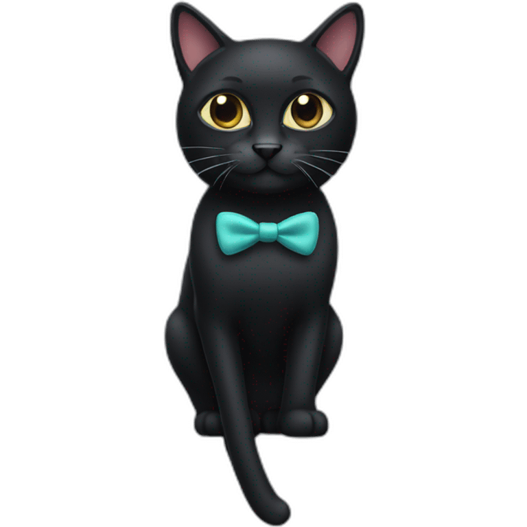 Black cat with moustache emoji