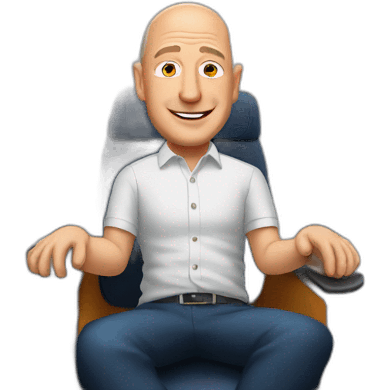 Jeff Bezos sitting on airplane  emoji