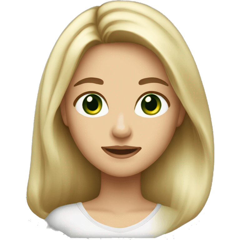 girl long blonde an brown hair green eyes blown out hair emoji