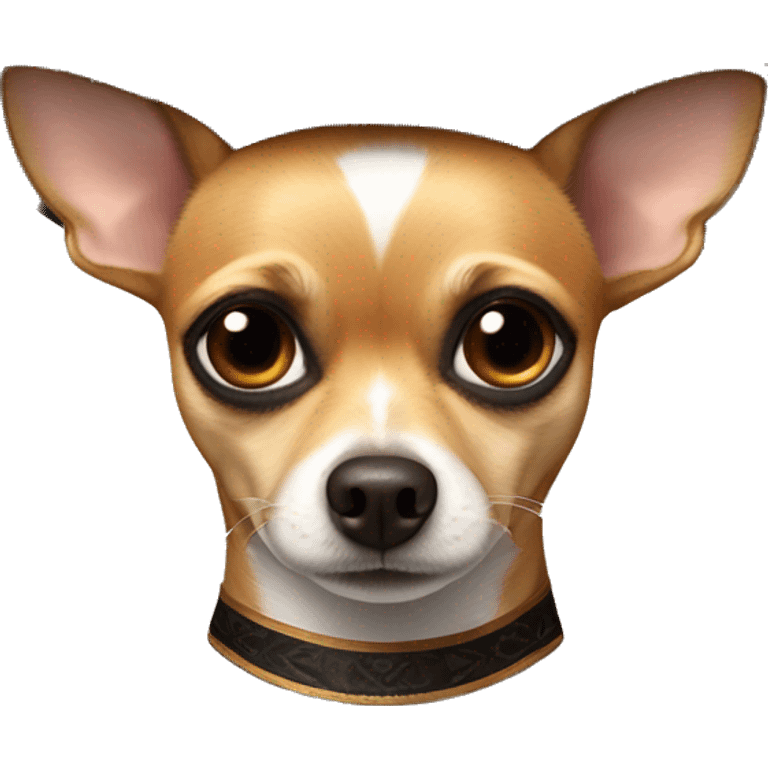 a chihuahua with majors black fur and brown fur eye brows with no white fur and short fur wearing a sombrero emoji