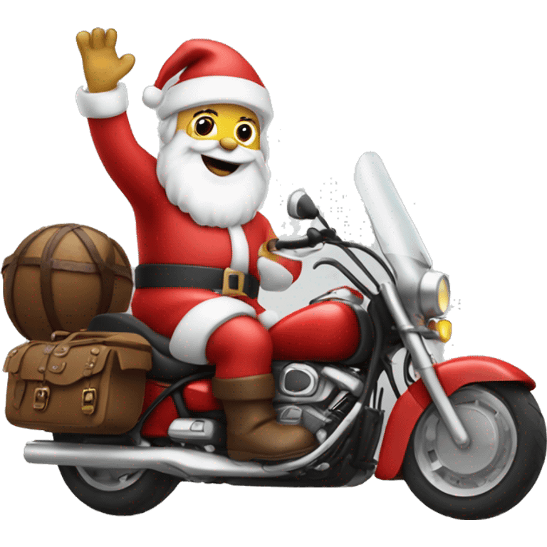 Santa on a motorcycle emoji