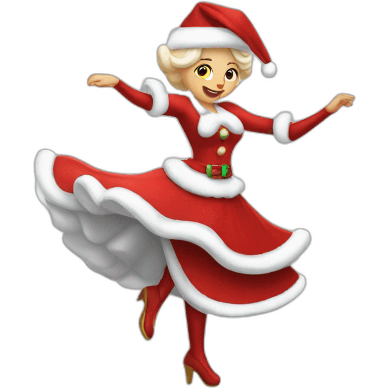 white mrs santa claus dancing emoji