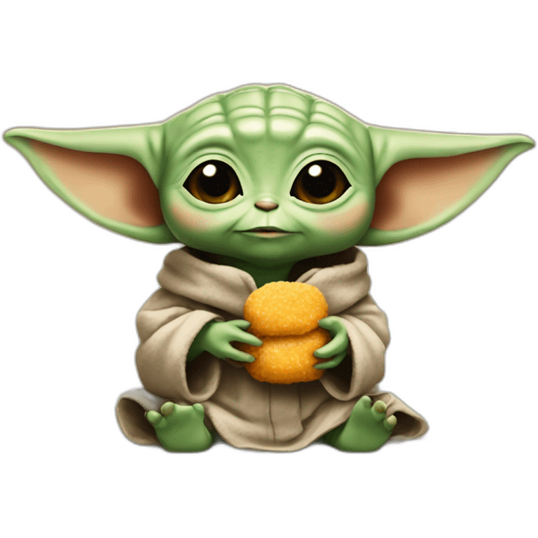 Baby yoda eating a chicken nugget emoji