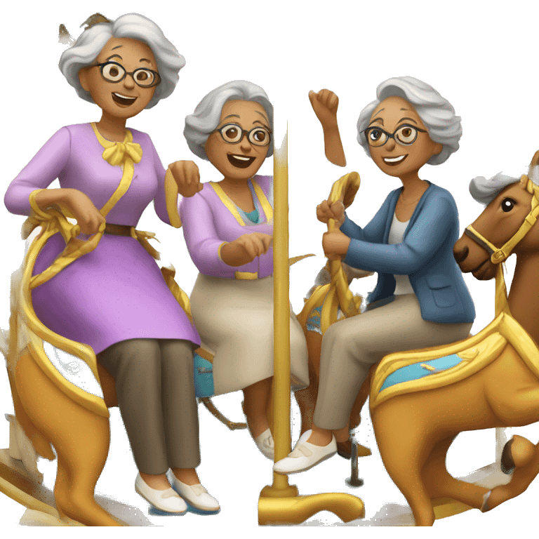 grannies on the carousel emoji