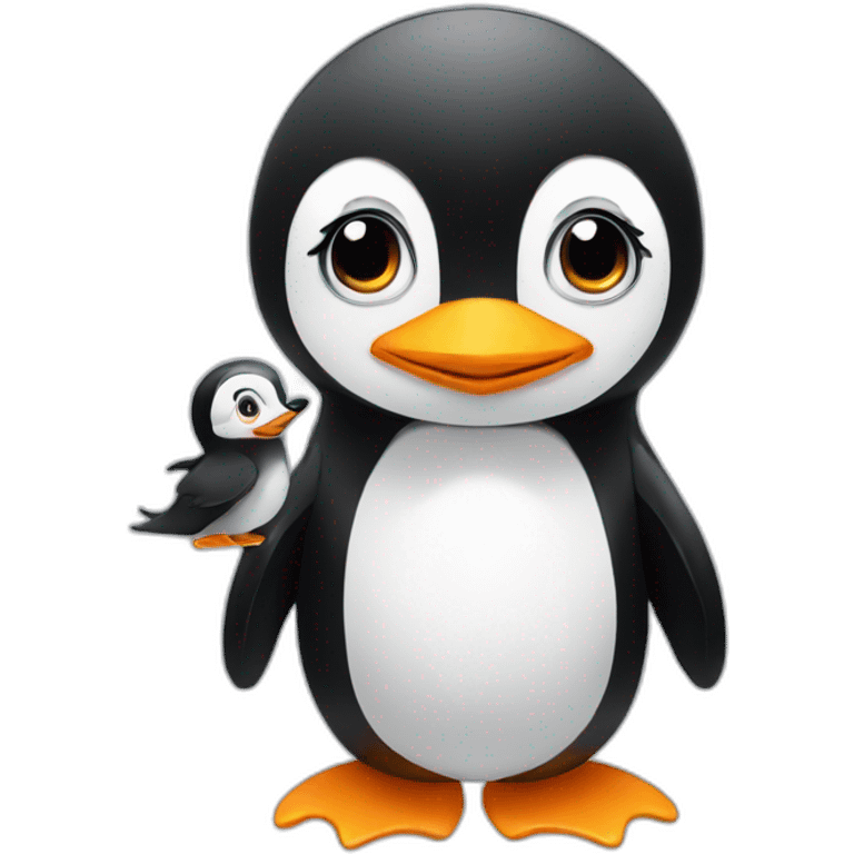 pinguin and girl emoji