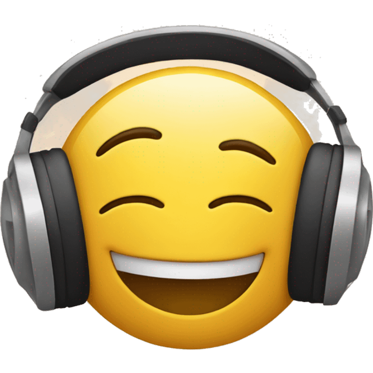 Smiley listening to music  emoji