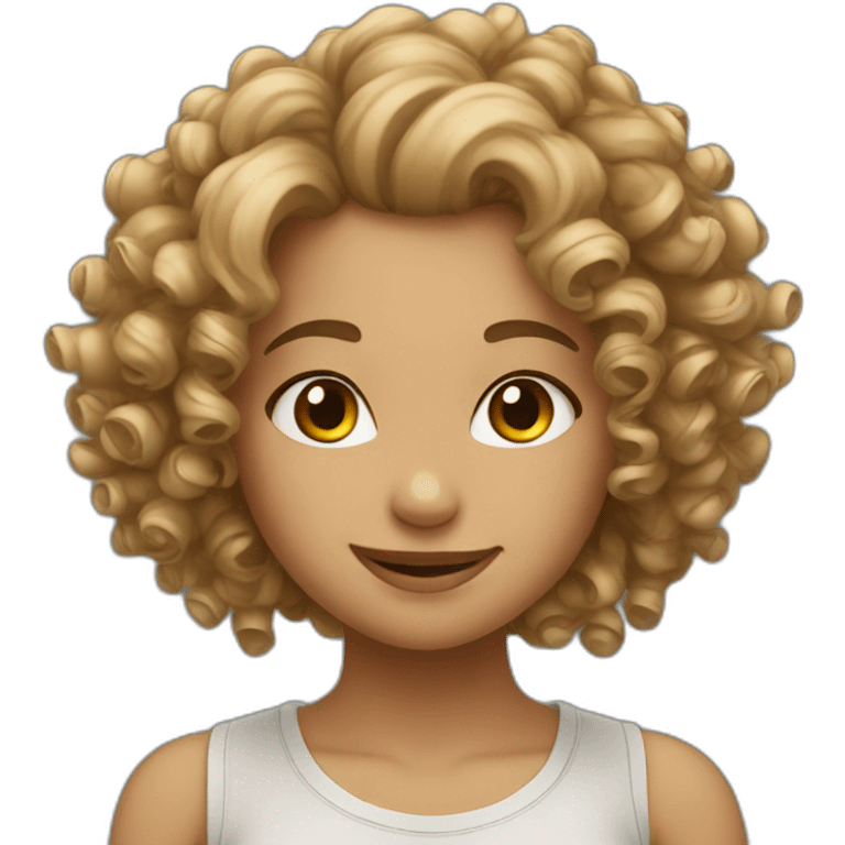 satisfaction girl curly haired emoji