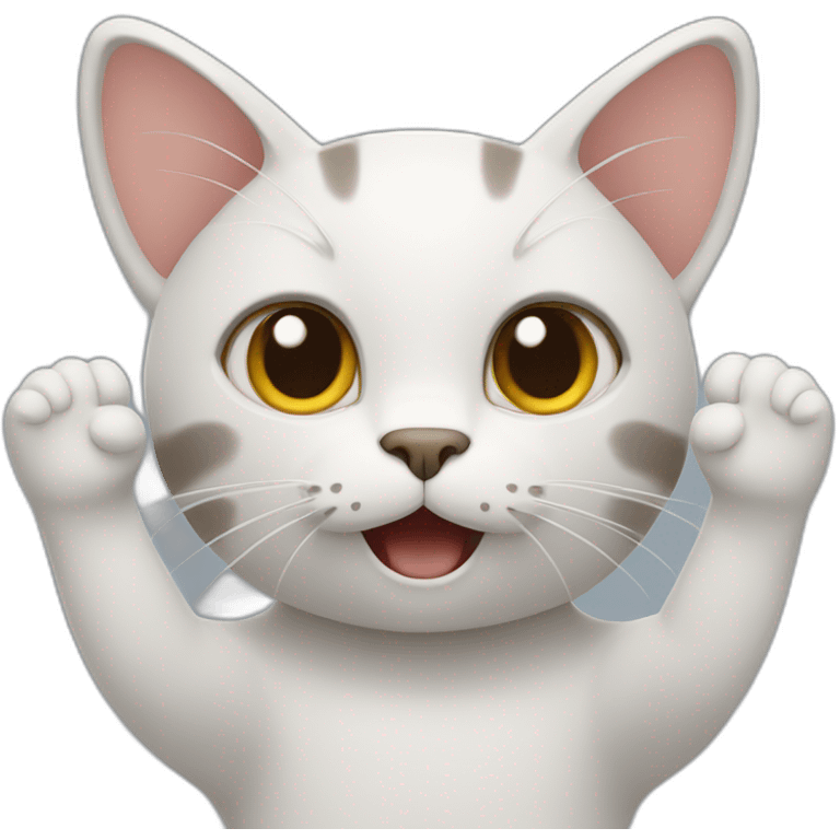 cat with hands up emoji