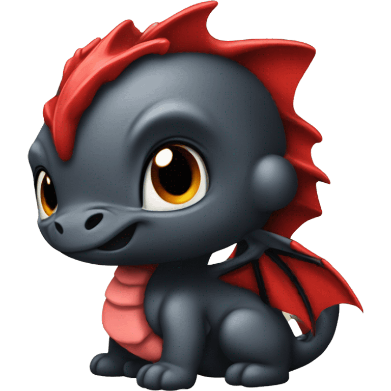 red and black baby drago emoji