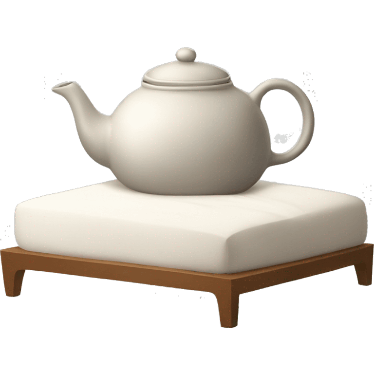 teapot resting on top of a bed emoji