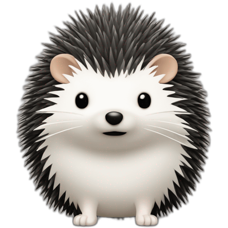 Hedgehog salt and pepper quills one black ear one white ear full body emoji