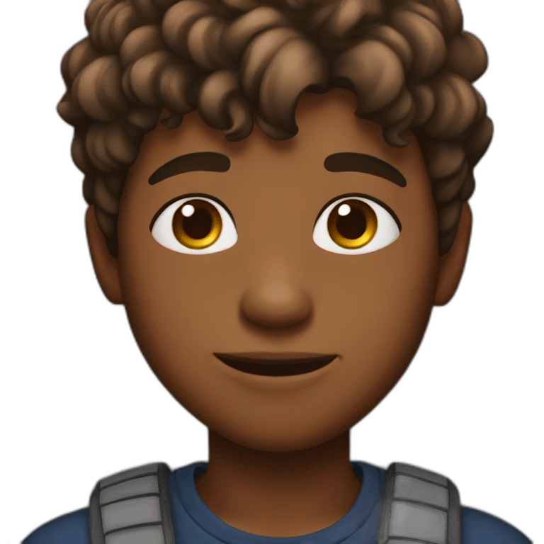 Cute brown skin boy emoji