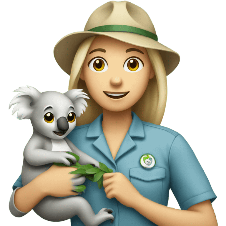 zookeeper holding koala emoji