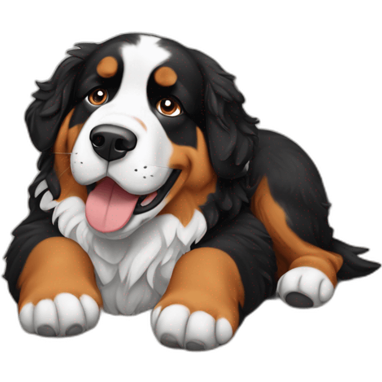 bernese mountain dog is on its back emoji